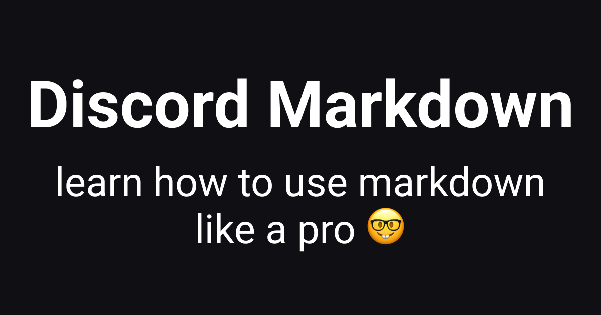 Discord markdown